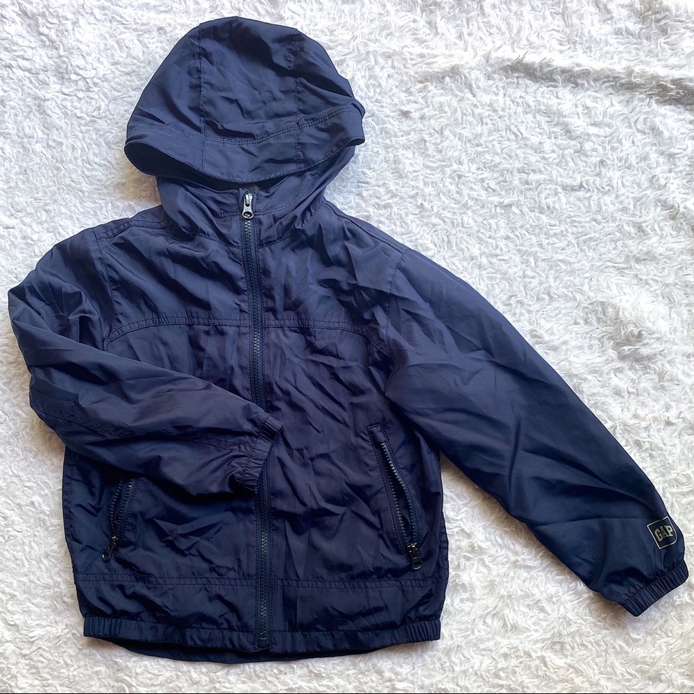 Navy Gap Kids Windbreaker or Rain Hooded Jacket